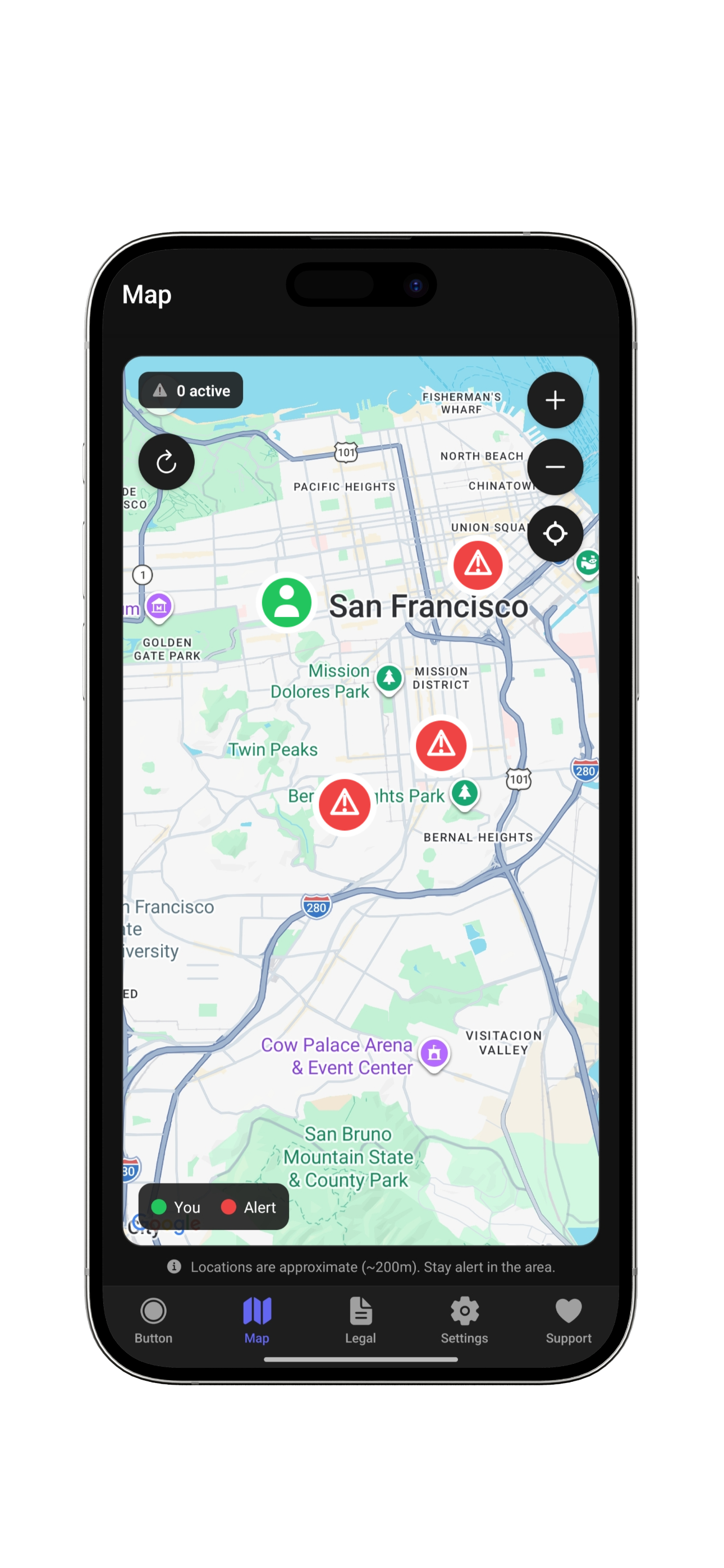 IceAlert live map with alerts